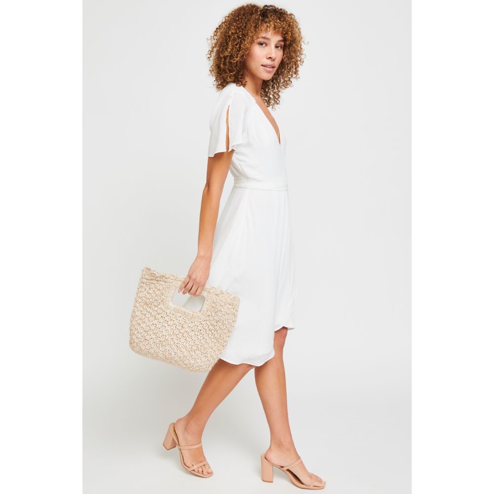 Woman wearing Oatmeal Urban Expressions Fiji Tote 840611182043 View 3 | Oatmeal