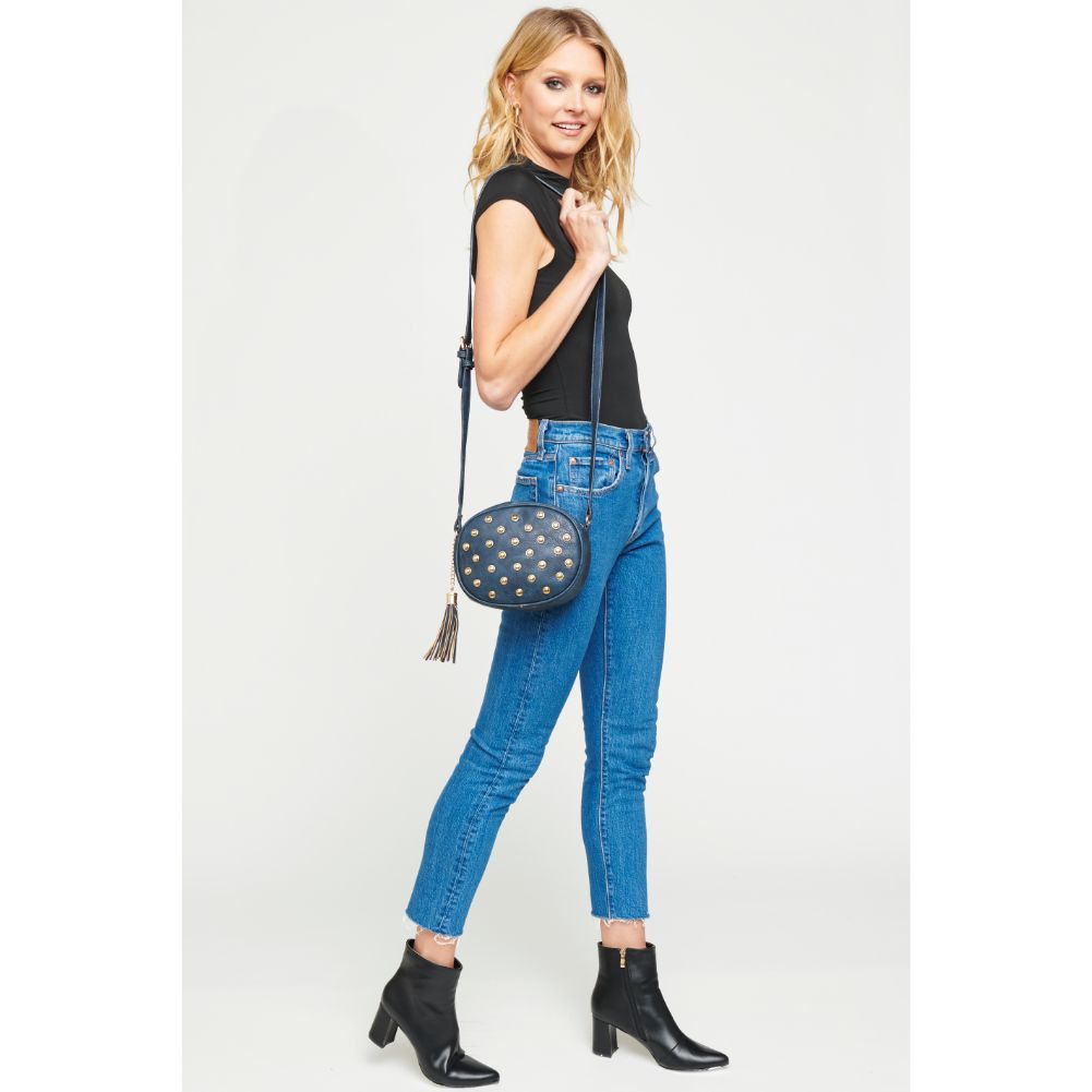 Woman wearing Navy Urban Expressions Delta Crossbody NA-840611133359 View 4 | Navy