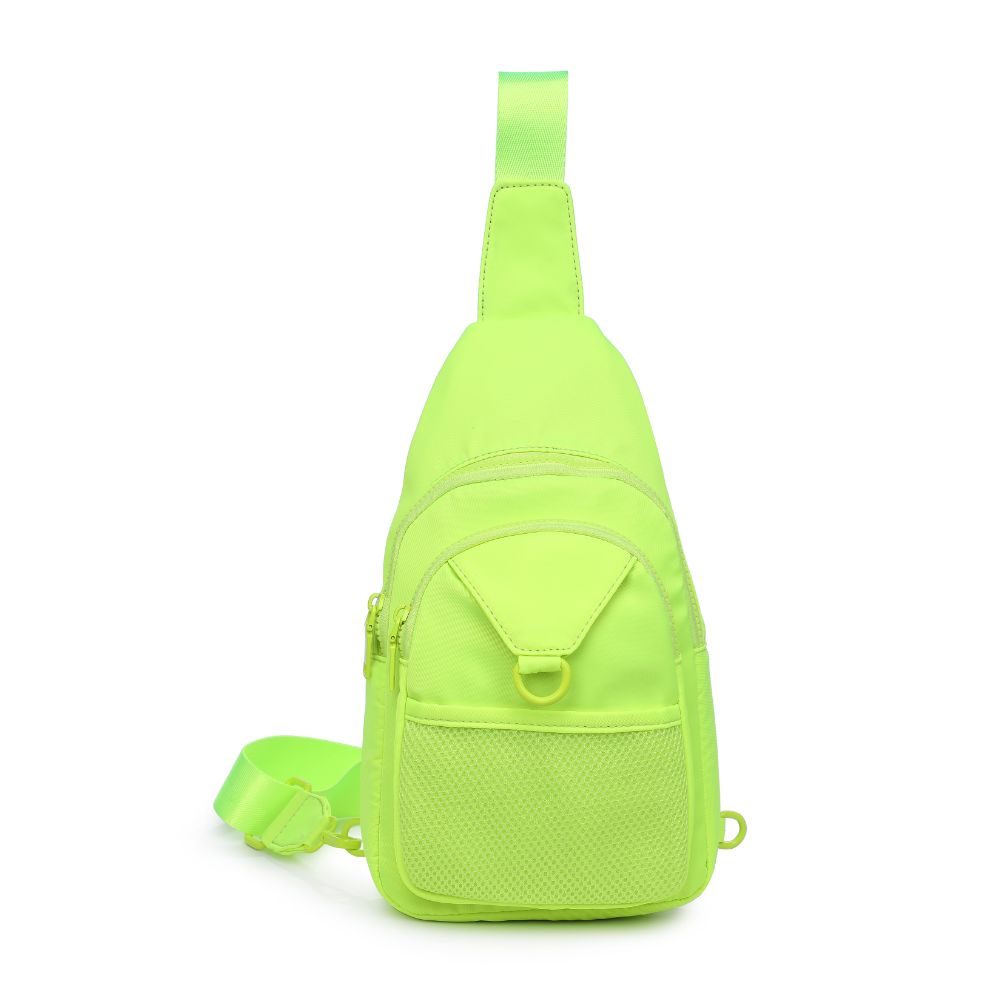 Woman wearing Neon Yellow Urban Expressions Walker - Nylon Sling Backpack 840611110688 View 5 | Neon Yellow