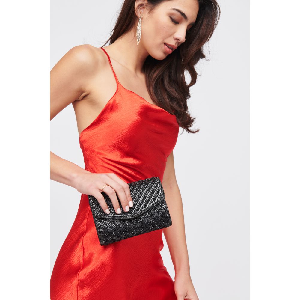 Woman wearing Black Urban Expressions Kathryn Evening Bag 818209019224 View 1 | Black