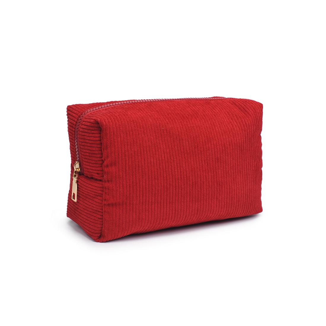 Urban Essentials Cordially Yours - Corduroy Cosmetic & Travel Organizer Pouch 840611197047 View 6 | Red