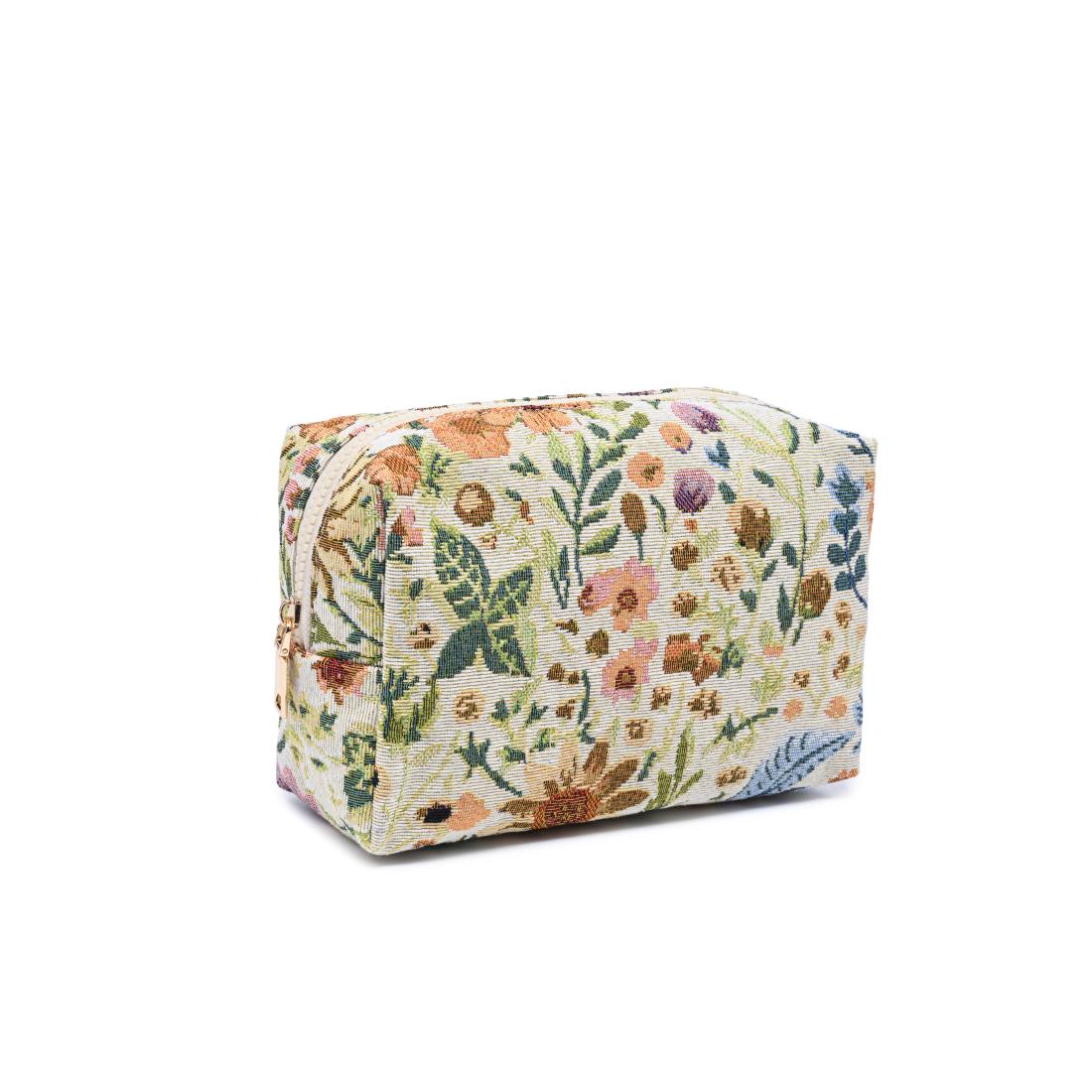 Urban Essentials Garden Tapestry Cosmetic & Travel Organizer Pouch 840504209864 View 6 | Cream