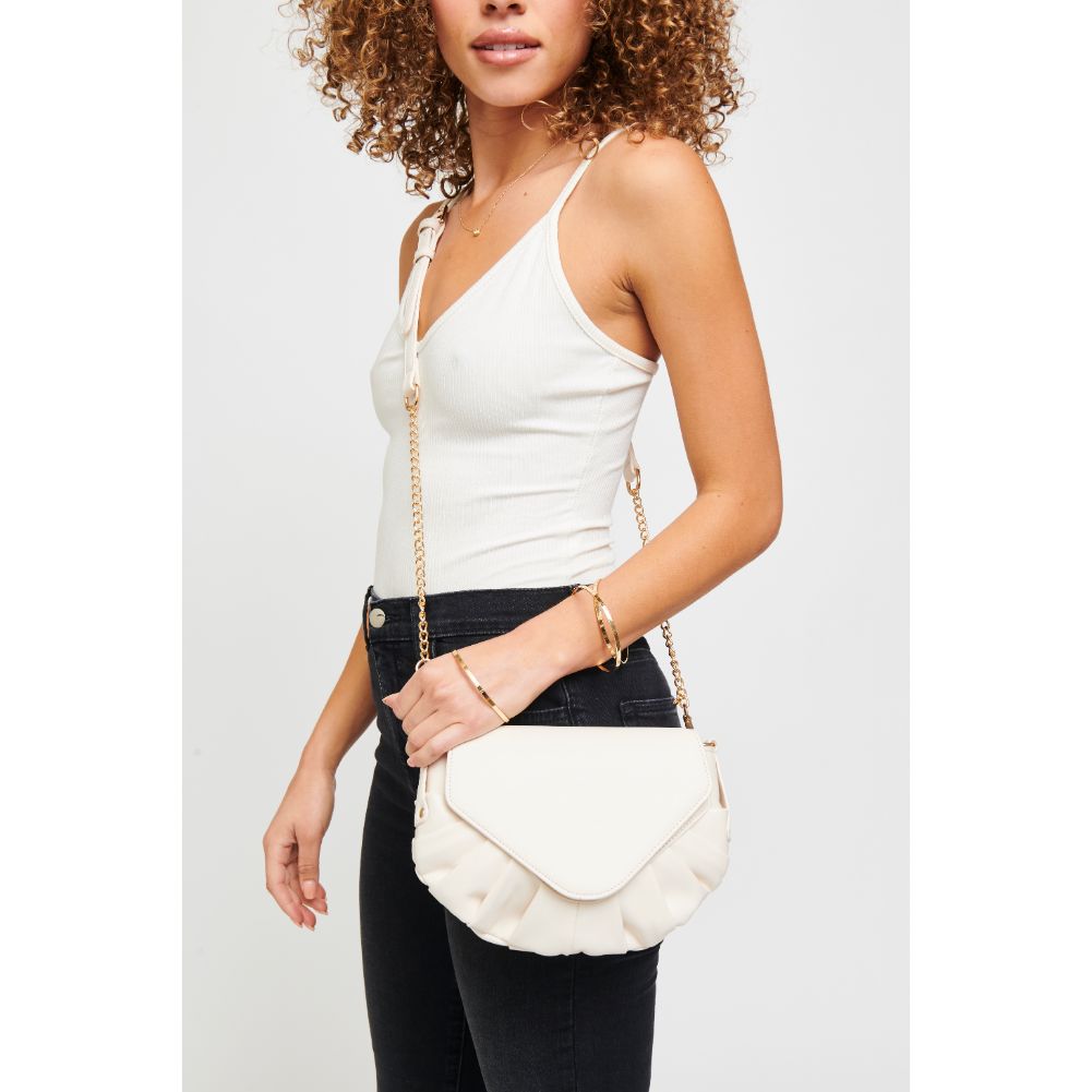 Woman wearing White Urban Expressions Gemma Crossbody 840611179494 View 1 | White
