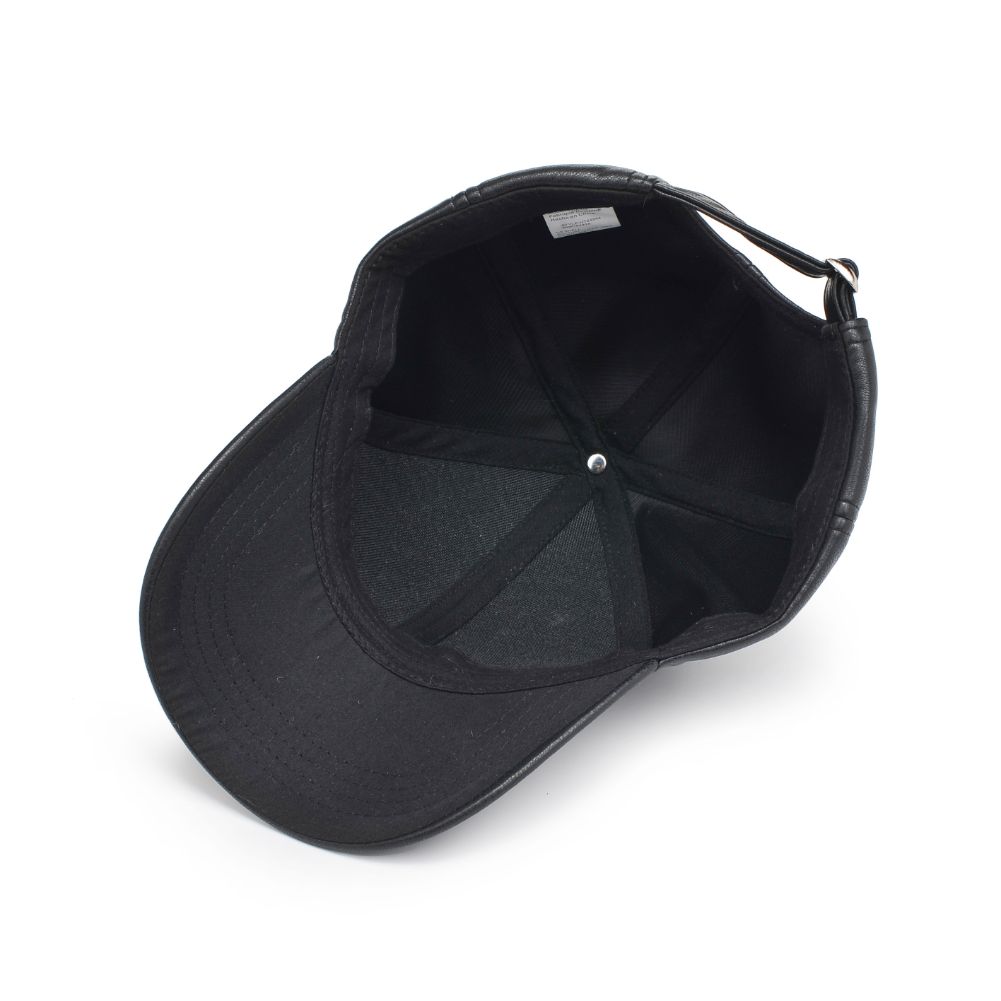 Product Image of Urban Expressions Vegan Leather Baseball Hat Baseball Cap 818209014748 View 8 | Black
