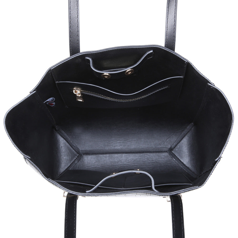 Product Image of Urban Expressions Claudia Tote NA-840611155566 View 4 | Black Croc