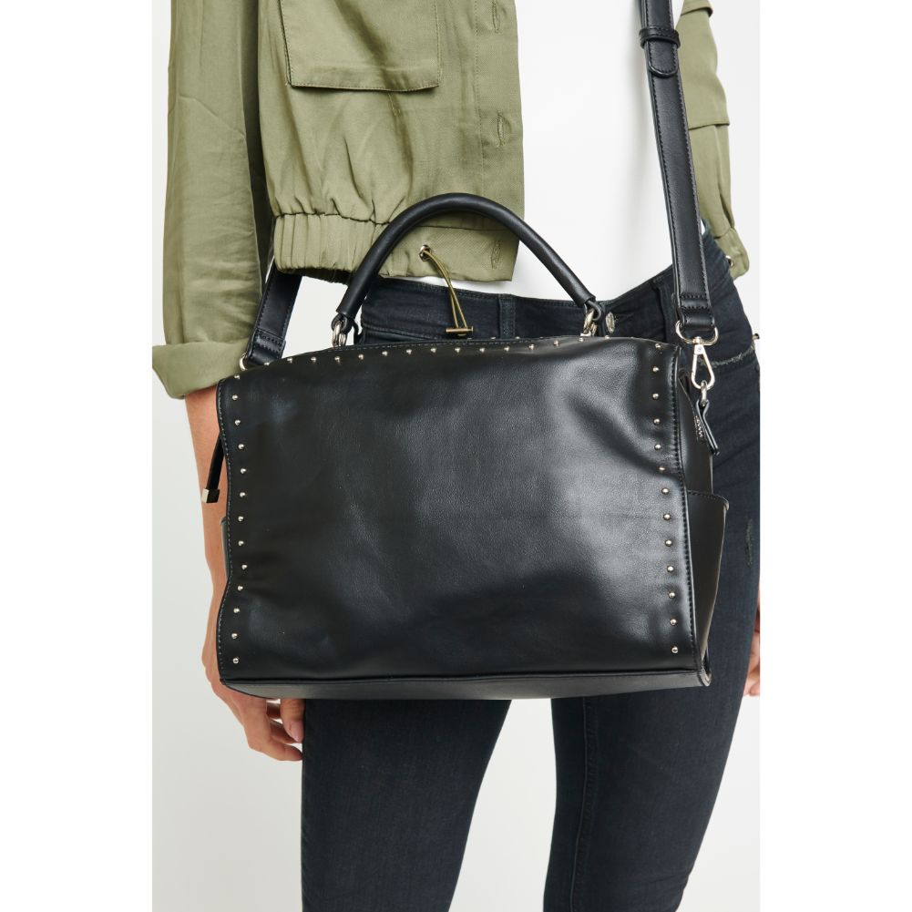 Woman wearing Black Urban Expressions Madden Satchel 840611153739 View 1 | Black