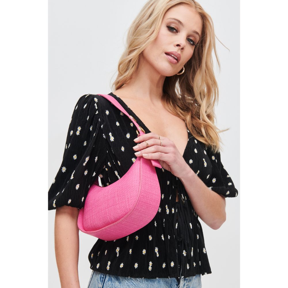 Woman wearing Pink Urban Expressions Rhoda Shoulder Bag 840611118547 View 1 | Pink