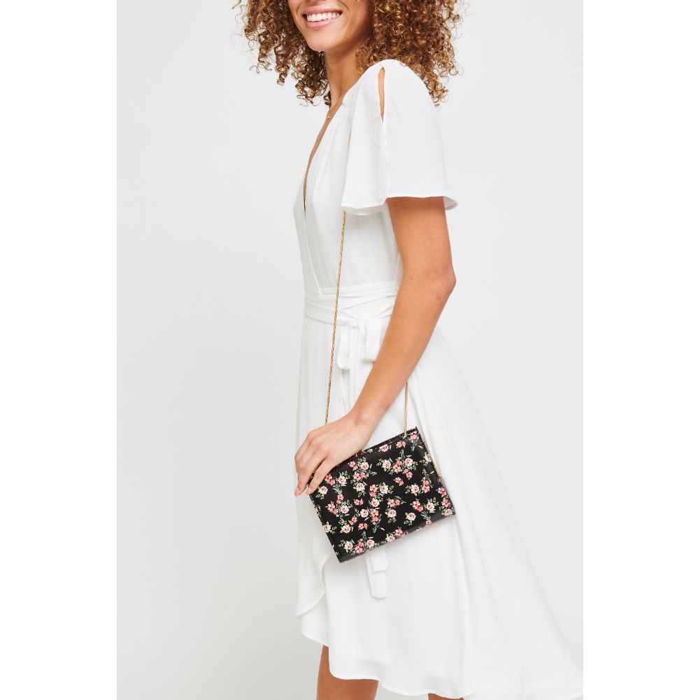 Woman wearing Black Urban Expressions Elijah - Floral Clutch 840611181480 View 1 | Black