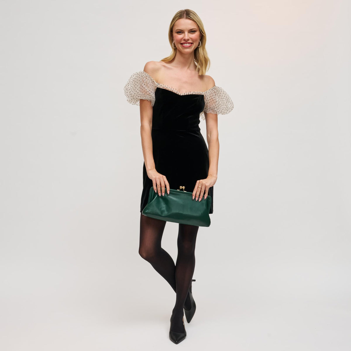 Woman wearing Forest Urban Expressions Kristin Clutch 840611198457 View 3 | Forest