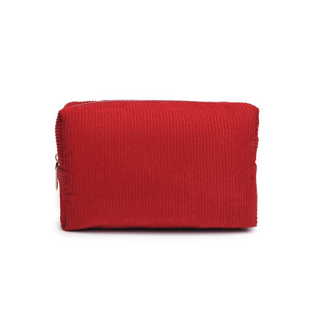 Urban Essentials Cordially Yours - Corduroy Cosmetic & Travel Organizer Pouch 840611197047 View 5 | Red