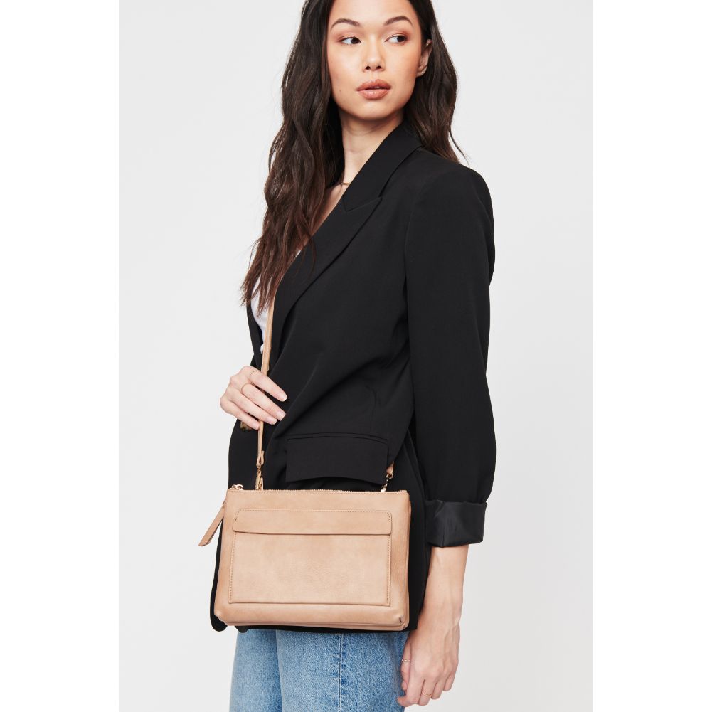 Woman wearing Natural Urban Expressions Morris Crossbody 840611105882 View 2 | Natural