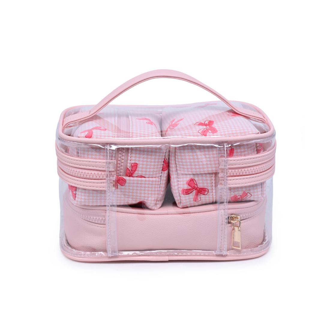 Urban Essentials Bow & Tell - 4 Piece Train Case Set 840504215650 View 7 | Pink Bow
