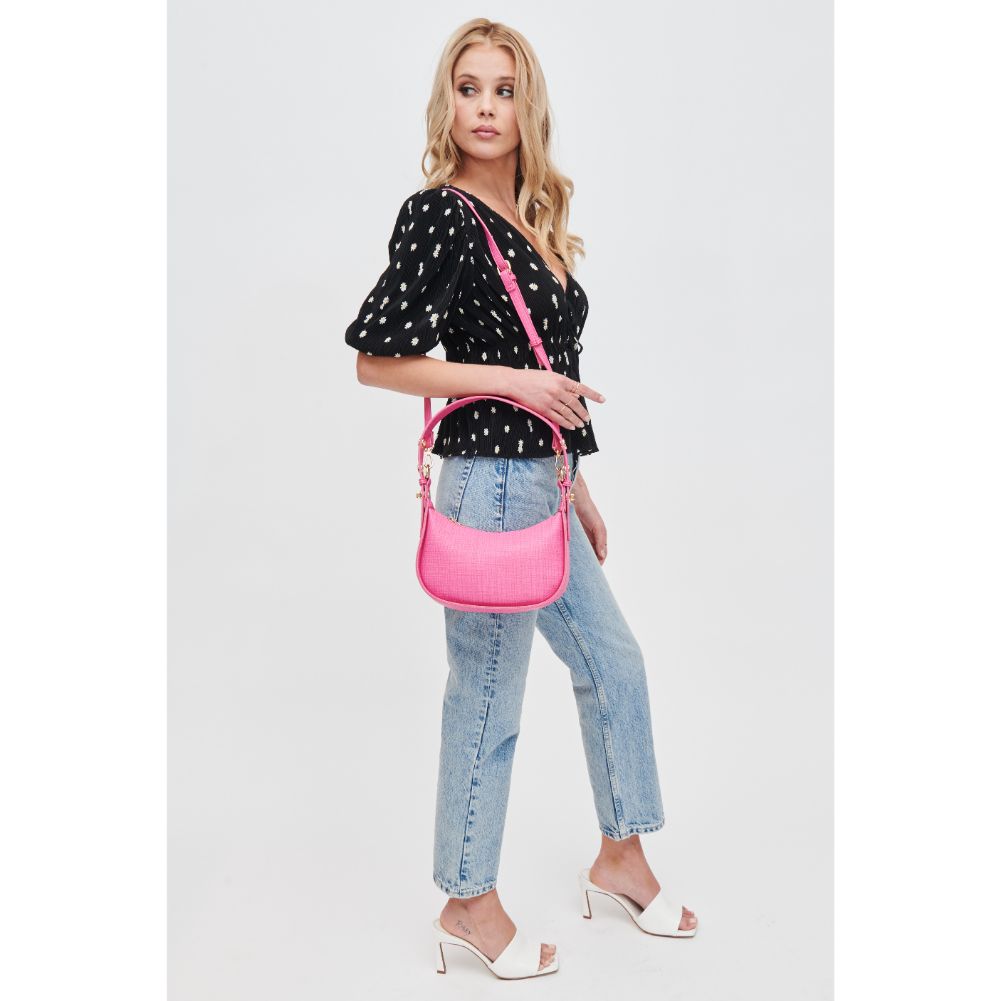 Woman wearing Pink Urban Expressions Rhoda Shoulder Bag 840611118547 View 4 | Pink
