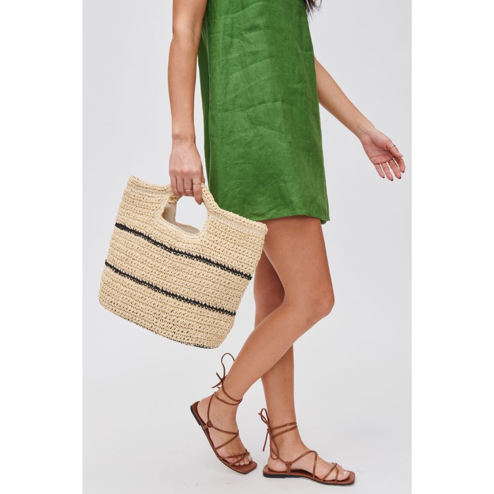 Woman wearing Natural Black Urban Expressions Cassius Tote 840611108470 View 2 | Natural Black