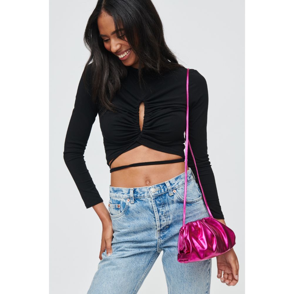 Woman wearing Pink Urban Expressions Monica Crossbody 840611104939 View 1 | Pink