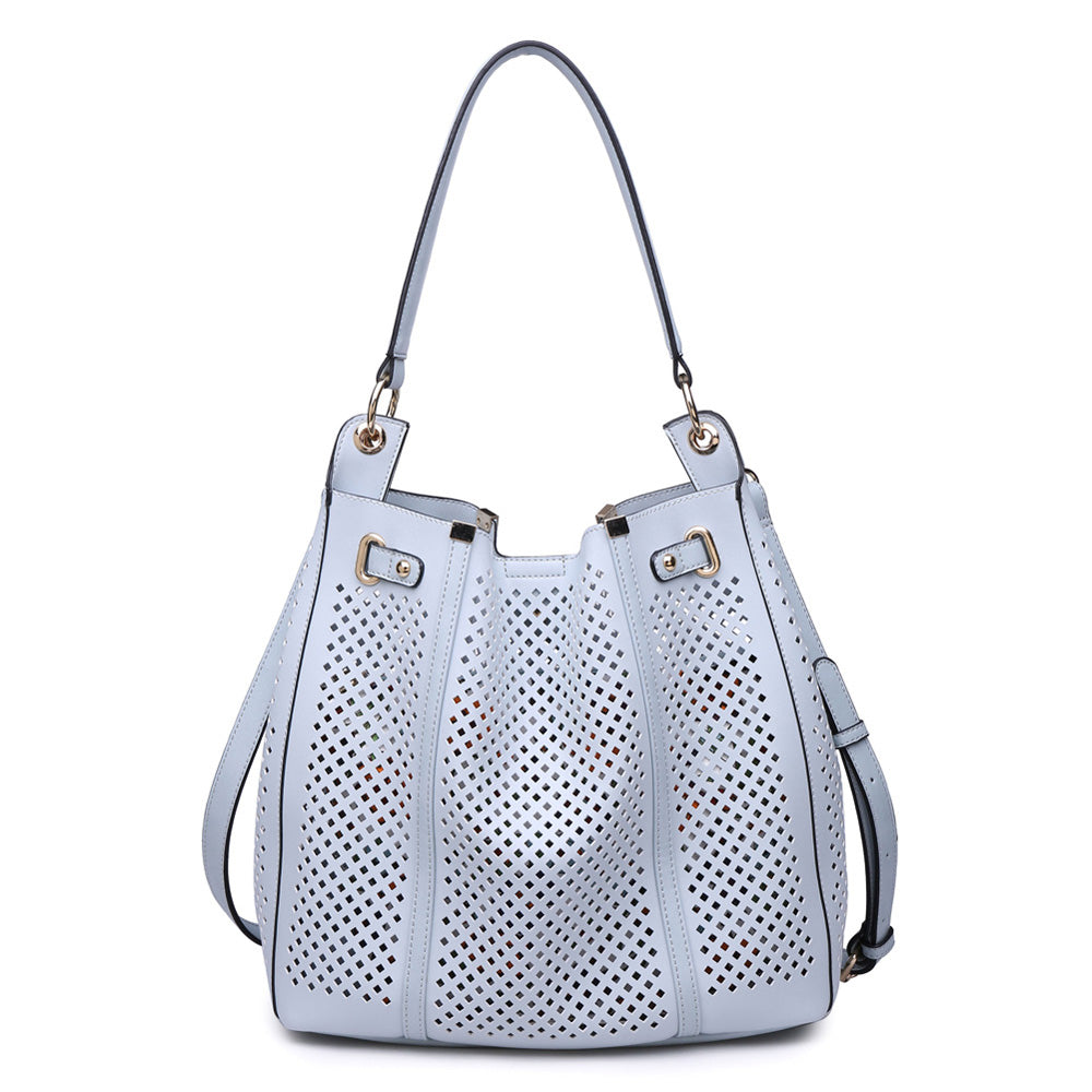 Woman wearing Blue Urban Expressions Darby Hobo NA-840611143396 View 7 | Blue