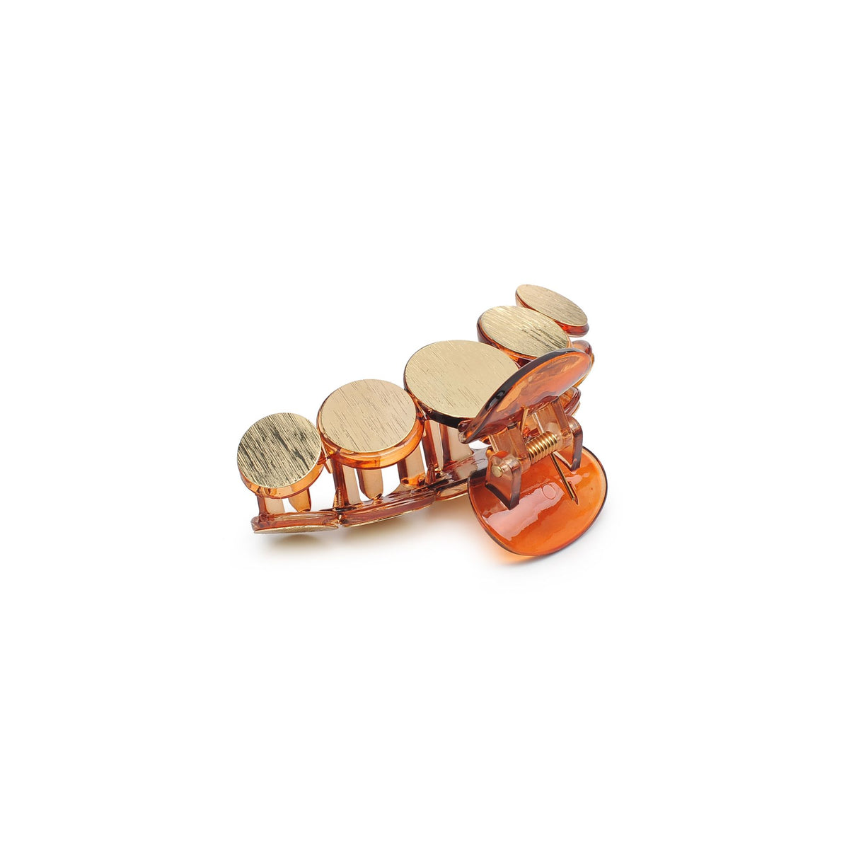 Urban Expressions Metallic Disc Plated Hair Claw - 2 Pack Hair Claw 818209013895 View 3 | Tortoise Gold