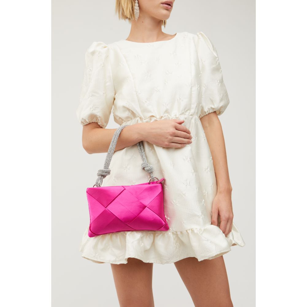 Woman wearing Magenta Urban Expressions Valkyrie Evening Bag 840611100689 View 1 | Magenta