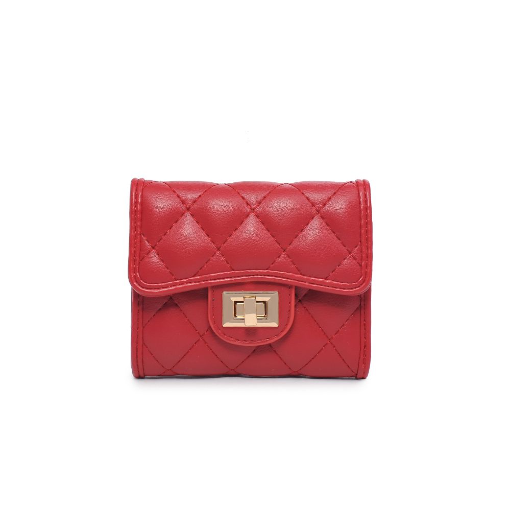 Woman wearing Red Urban Expressions Shantel - Quilted Wallet 840611104748 View 5 | Red