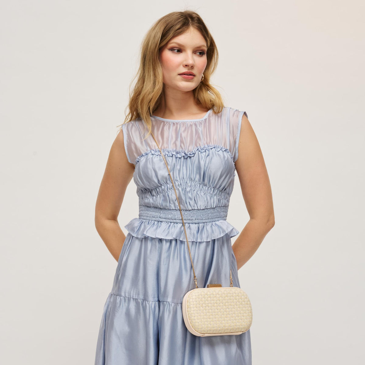 Woman wearing Natural Urban Expressions Cove Evening Bag 840504208300 View 1 | Natural