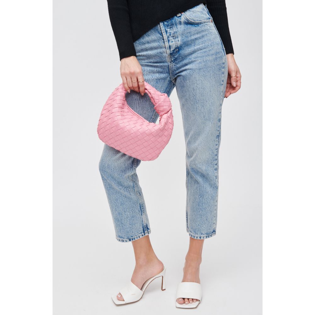 Woman wearing Bubblegum Urban Expressions Tracy - Woven Clutch 840611107831 View 1 | Bubblegum