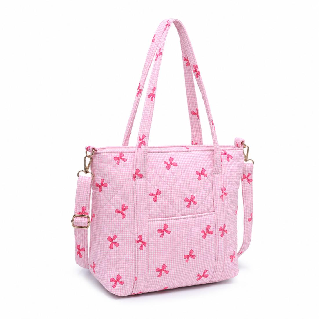Urban Essentials Bow & Tell - Mini Tote Crossbody 840504216855 View 1 | Pink Bow