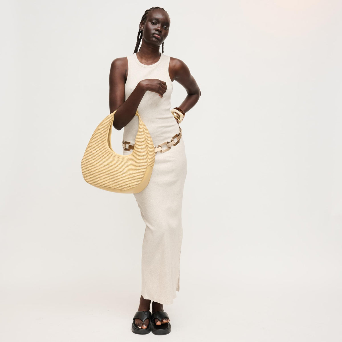 Woman wearing Natural Urban Expressions Zoey Tote 840504204760 View 4 | Natural