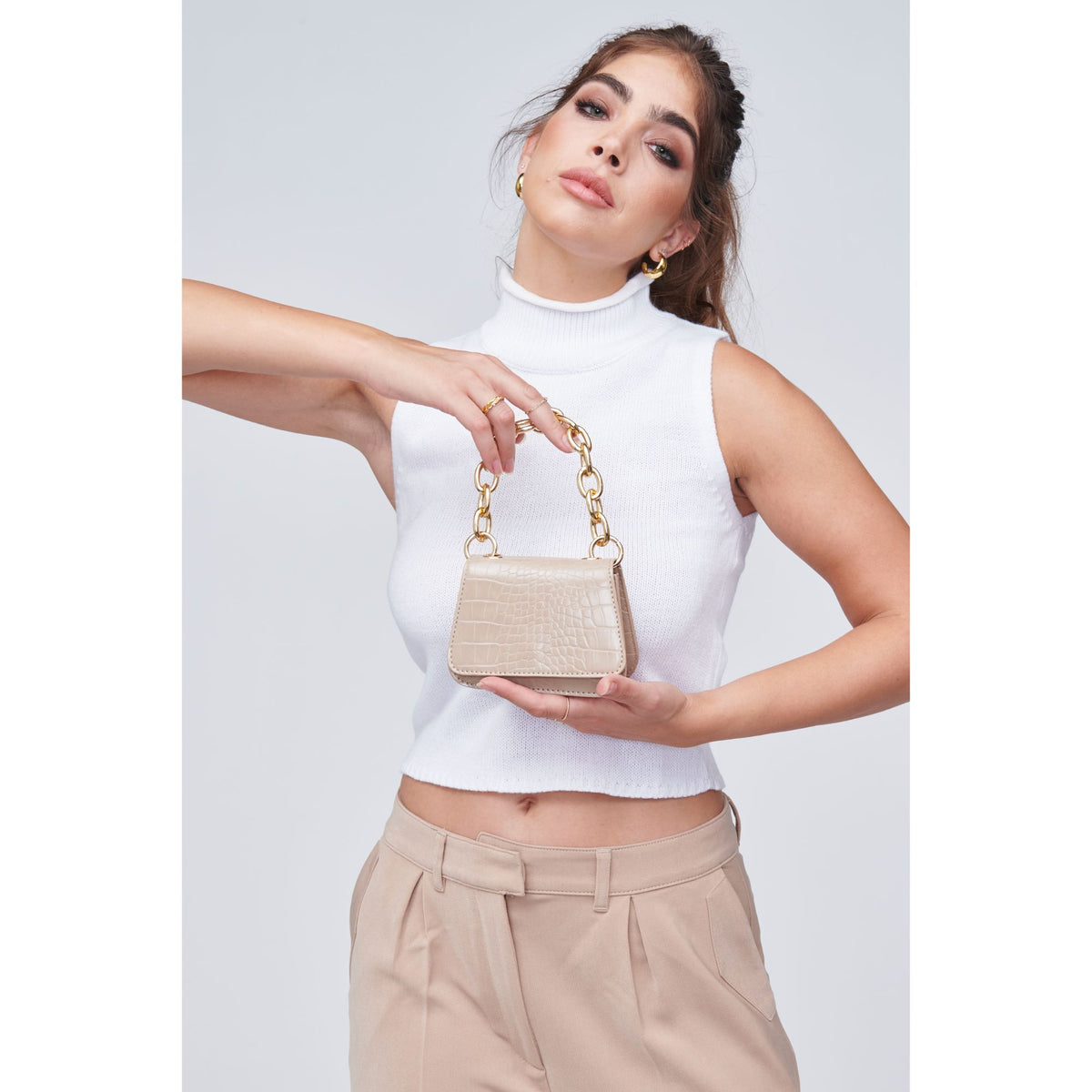 Woman wearing Natural Urban Expressions Alesha Mini Bag 818209011150 View 4 | Natural