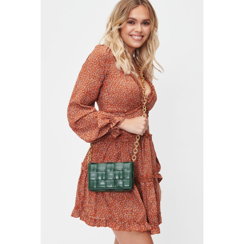 Woman wearing Hunter Green Urban Expressions Holden Crossbody 840611101235 View 2 | Hunter Green
