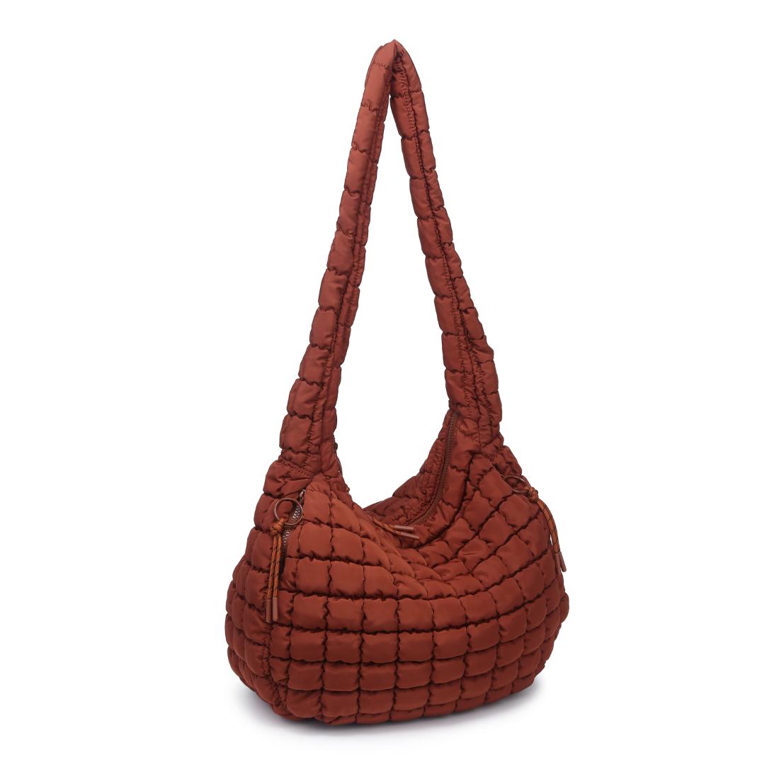 Woman wearing Rust Urban Expressions Tamsin - Quilted Puffer Hobo 840504200519 View 6 | Rust