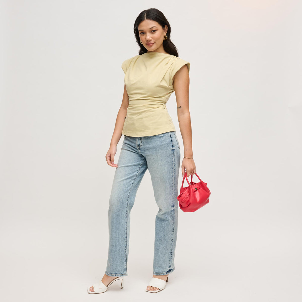 Woman wearing Red Urban Expressions Selena - Color Pop Crossbody 840504204913 View 4 | Red