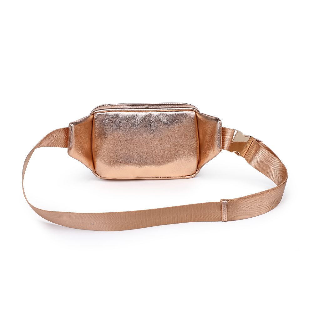 Woman wearing Rose Gold Urban Expressions Minnie Belt Bag 840611120878 View 7 | Rose Gold