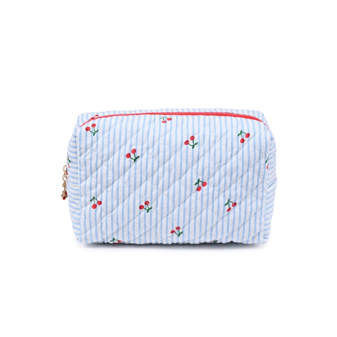 Urban Essentials Cherry Lane Cosmetic & Travel Organizer Pouch 840611196941 View 5 | Blue Cherry