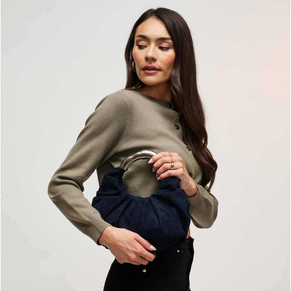 Woman wearing Midnight Urban Expressions Luxx - FS Clutch 840504212192 View 1 | Midnight