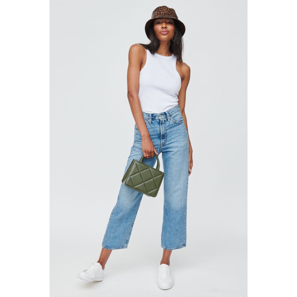Woman wearing Olive Urban Expressions Zoey Crossbody 840611104465 View 3 | Olive