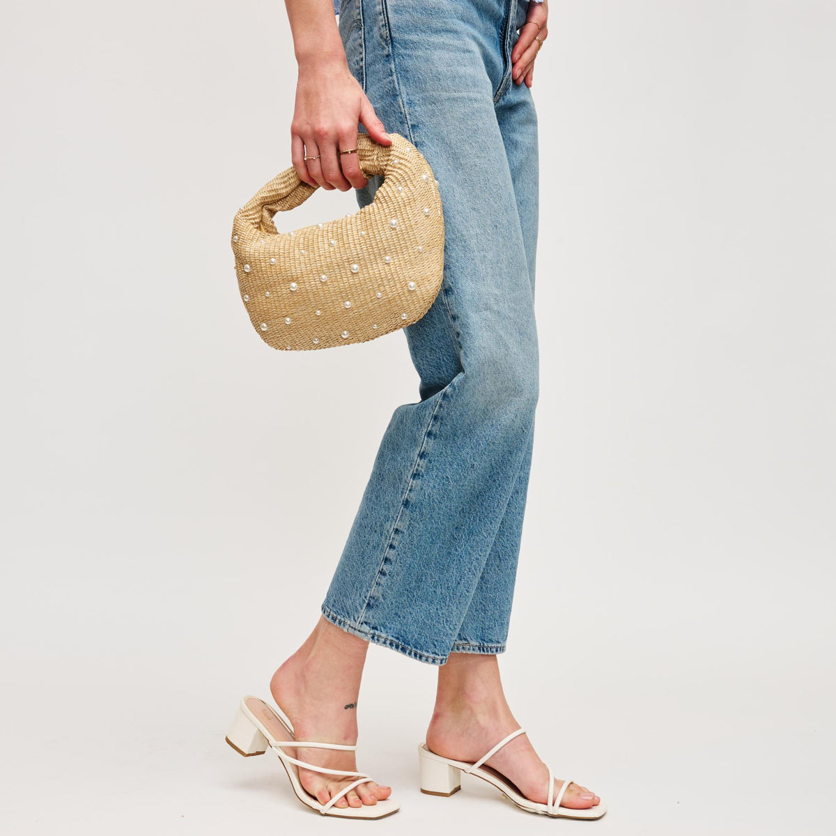Woman wearing Natural Urban Expressions Tracy - Pearls Clutch 840611141644 View 3 | Natural