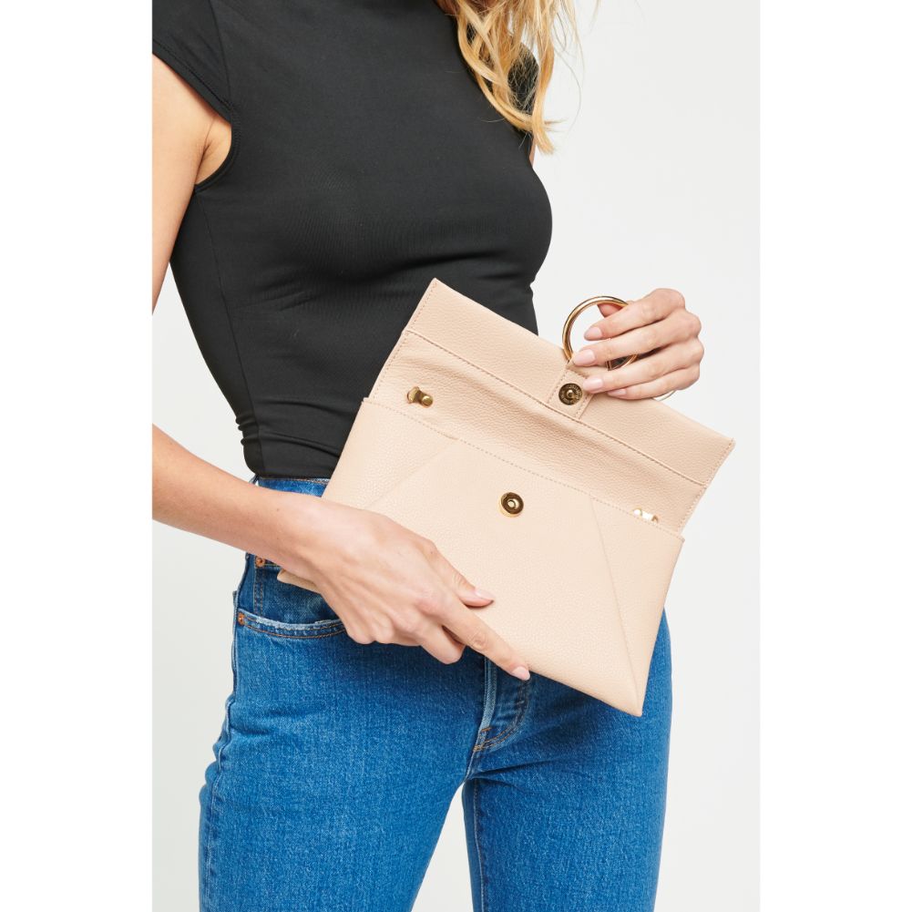 Woman wearing Nude Urban Expressions Alyssa Clutch 840611147318 View 3 | Nude