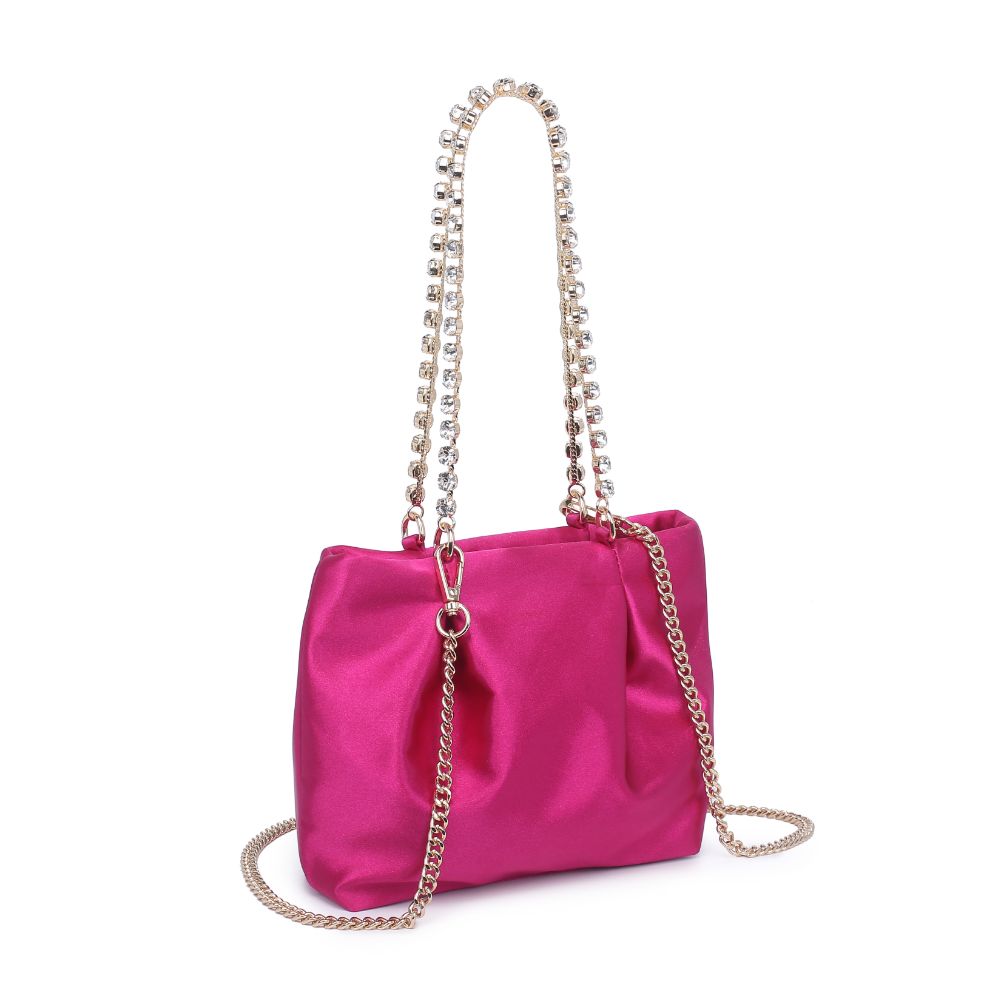 Woman wearing Fuchsia Urban Expressions Marceline Evening Bag 840611116123 View 6 | Fuchsia