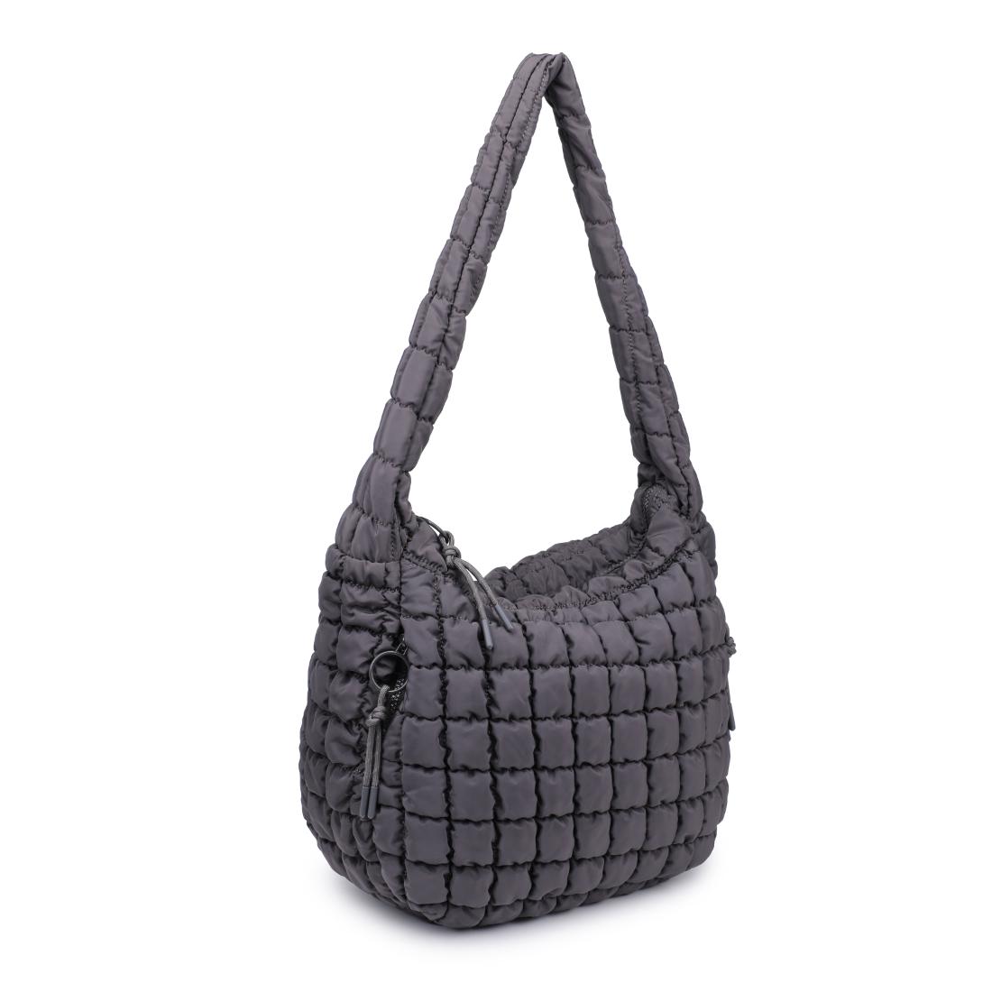 Woman wearing Carbon Urban Expressions Tamsin - Quilted Puffer Hobo 840504200489 View 6 | Carbon