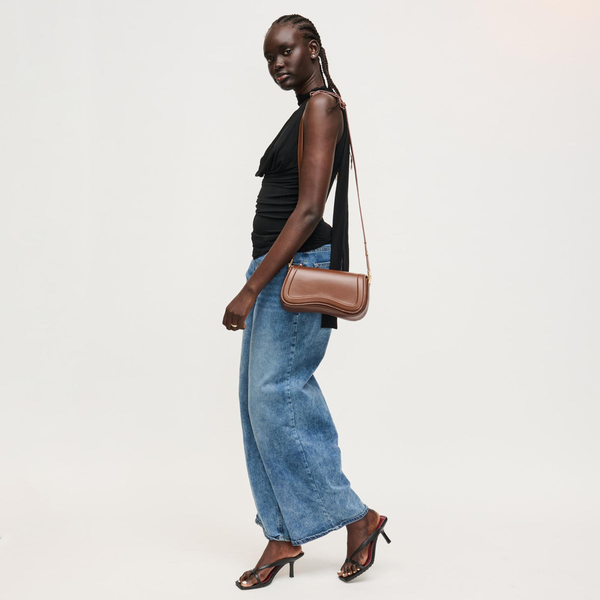 Woman wearing Chocolate Urban Expressions Max Shoulder Bag 840504208423 View 2 | Chocolate