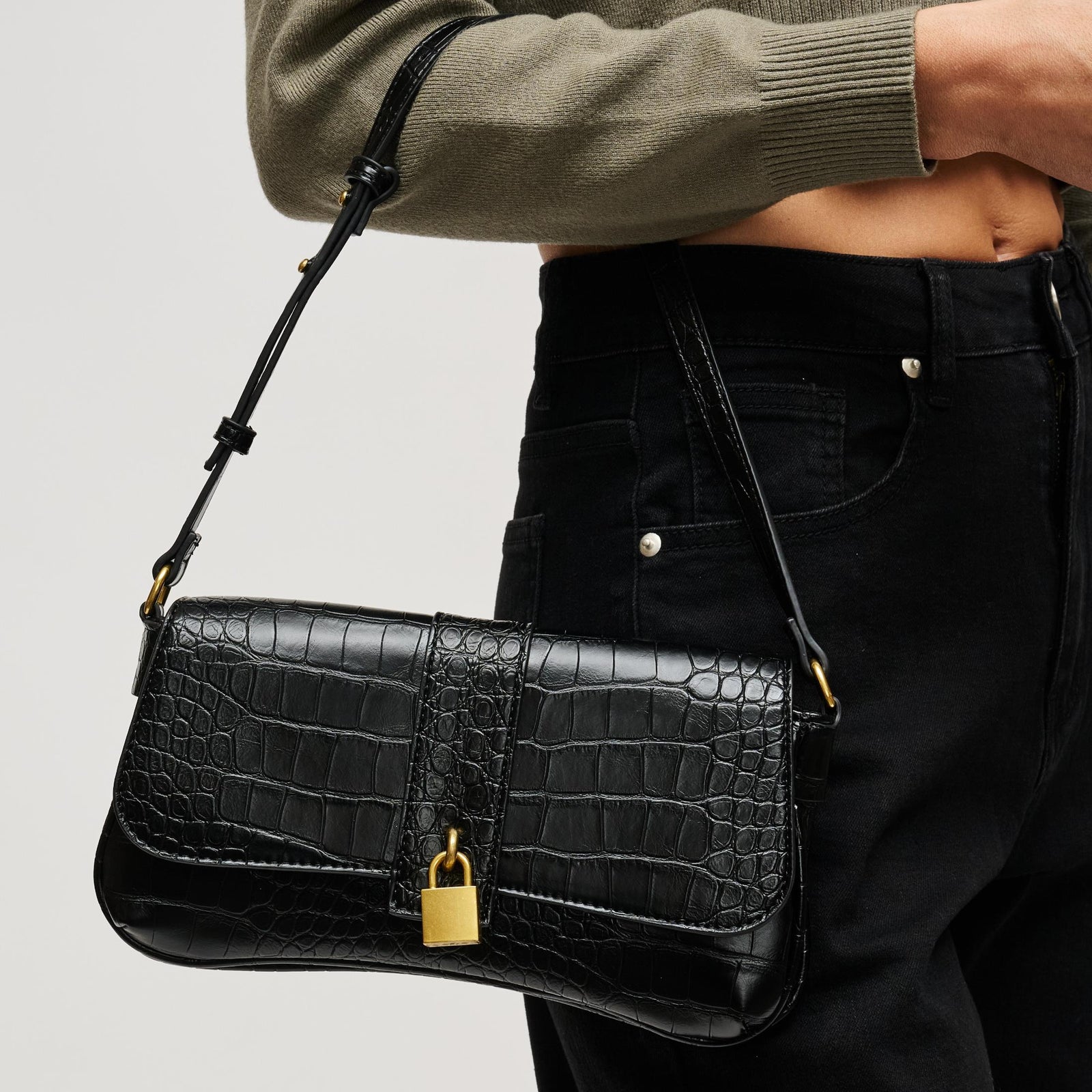 Woman wearing Black Urban Expressions Marsilee Shoulder Bag 840504212246 View 1 | Black