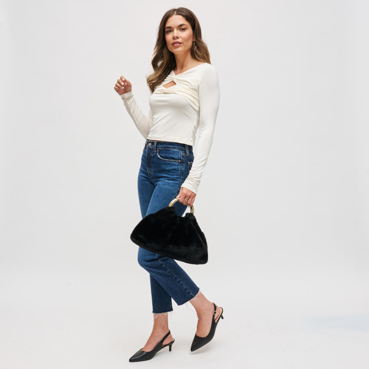 Woman wearing Black Urban Expressions Keala Tote 840504200007 View 2 | Black