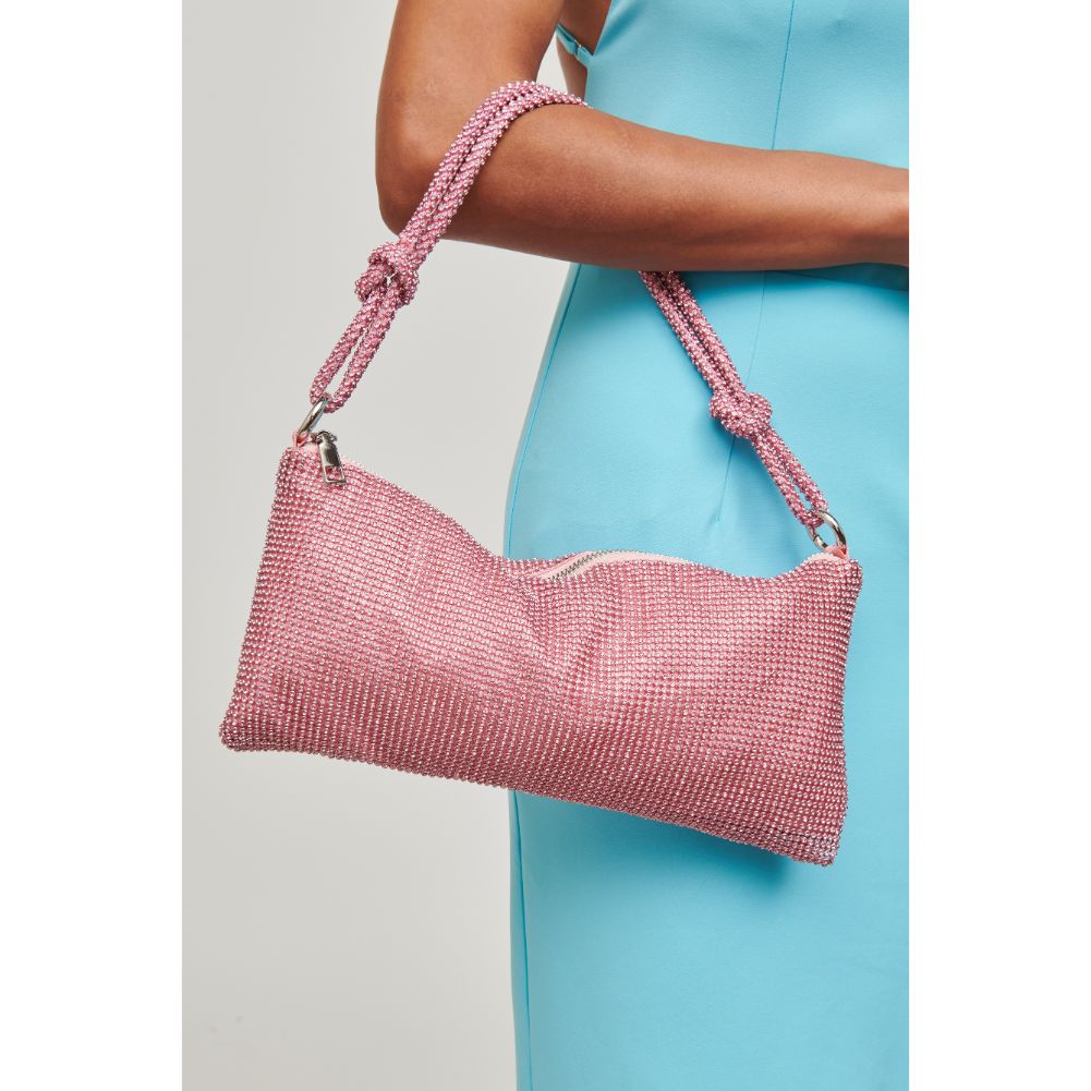 Woman wearing Light Pink Urban Expressions Paris Evening Bag 840611105080 View 4 | Light Pink