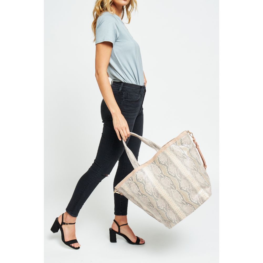 Woman wearing Natural Urban Expressions Maeve Tote 840611181428 View 4 | Natural