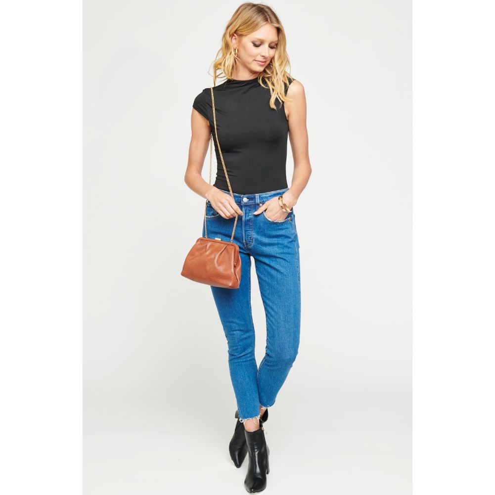 Woman wearing Cognac Urban Expressions Margie Clutch 840611174895 View 4 | Cognac