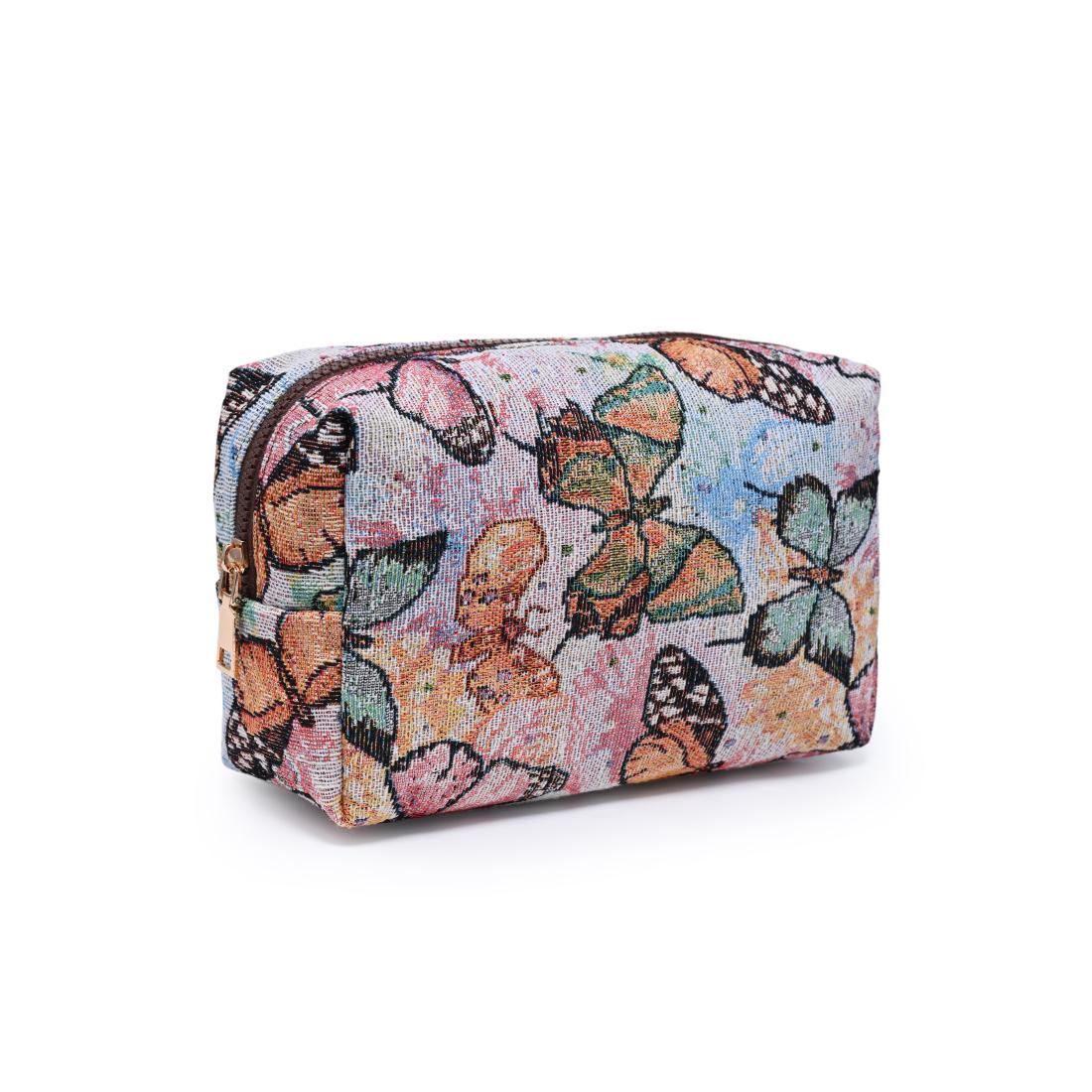 Urban Essentials Flutterby Cosmetic & Travel Organizer Pouch 840504217746 View 2 | Pink Butterfly