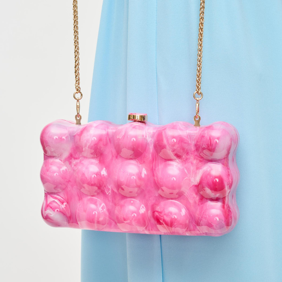Woman wearing Pink Urban Expressions Waverly Evening Bag 840611132710 View 1 | Pink