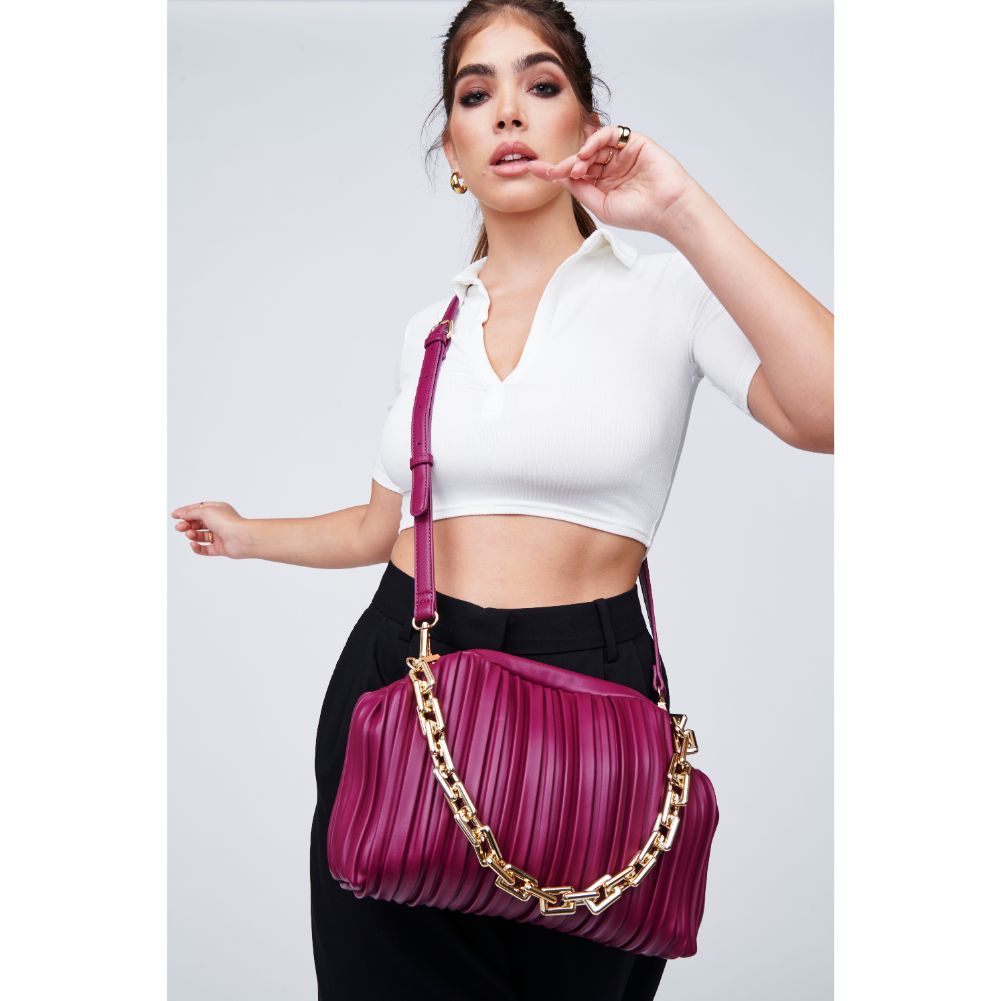 Woman wearing Magenta Urban Expressions Rylee Crossbody 818209011969 View 2 | Magenta