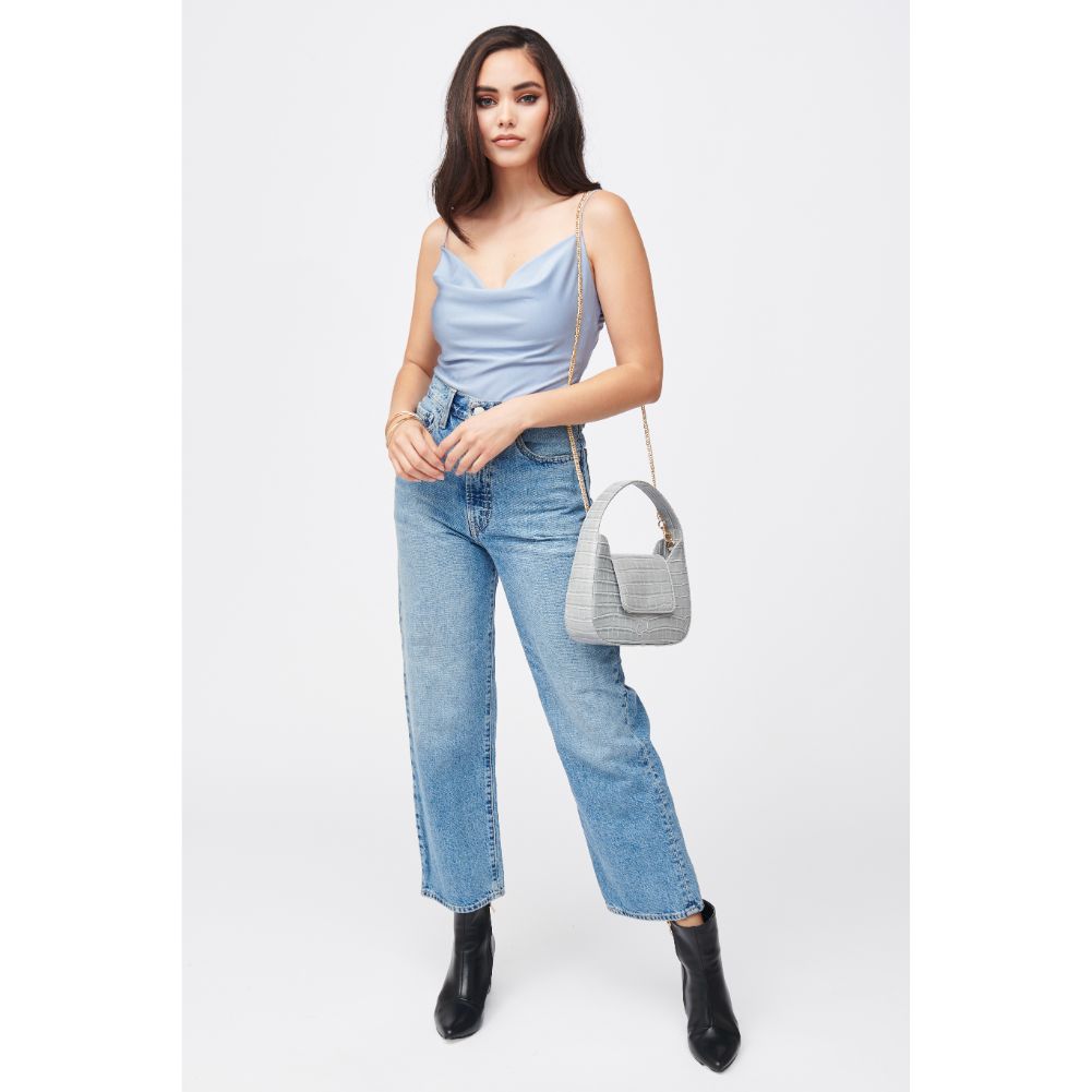 Woman wearing Oatmeal Urban Expressions Esther Shoulder Bag 840611182487 View 3 | Oatmeal