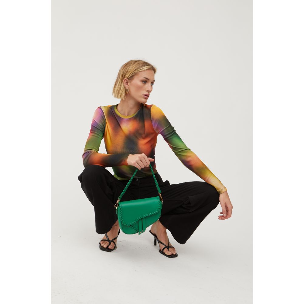 Woman wearing Green Urban Expressions Sloane Crossbody 840611128041 View 4 | Green